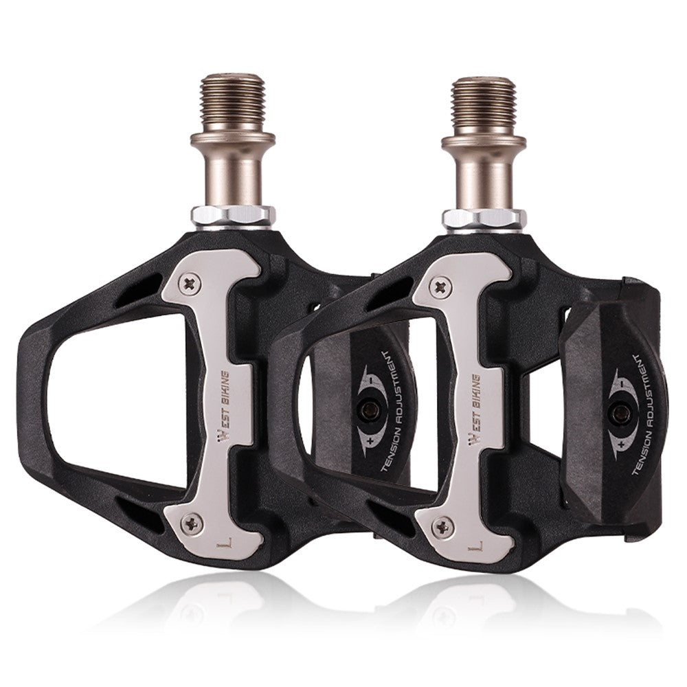 WEST BIKING YP0802092 1 Pair Bicycle Anti-slip Self-Locking Pedals Road Bike Cycling SPD Pedals with Cleats