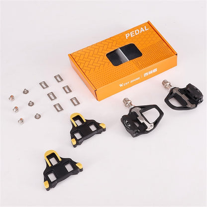 WEST BIKING YP0802092 1 Pair Bicycle Anti-slip Self-Locking Pedals Road Bike Cycling SPD Pedals with Cleats