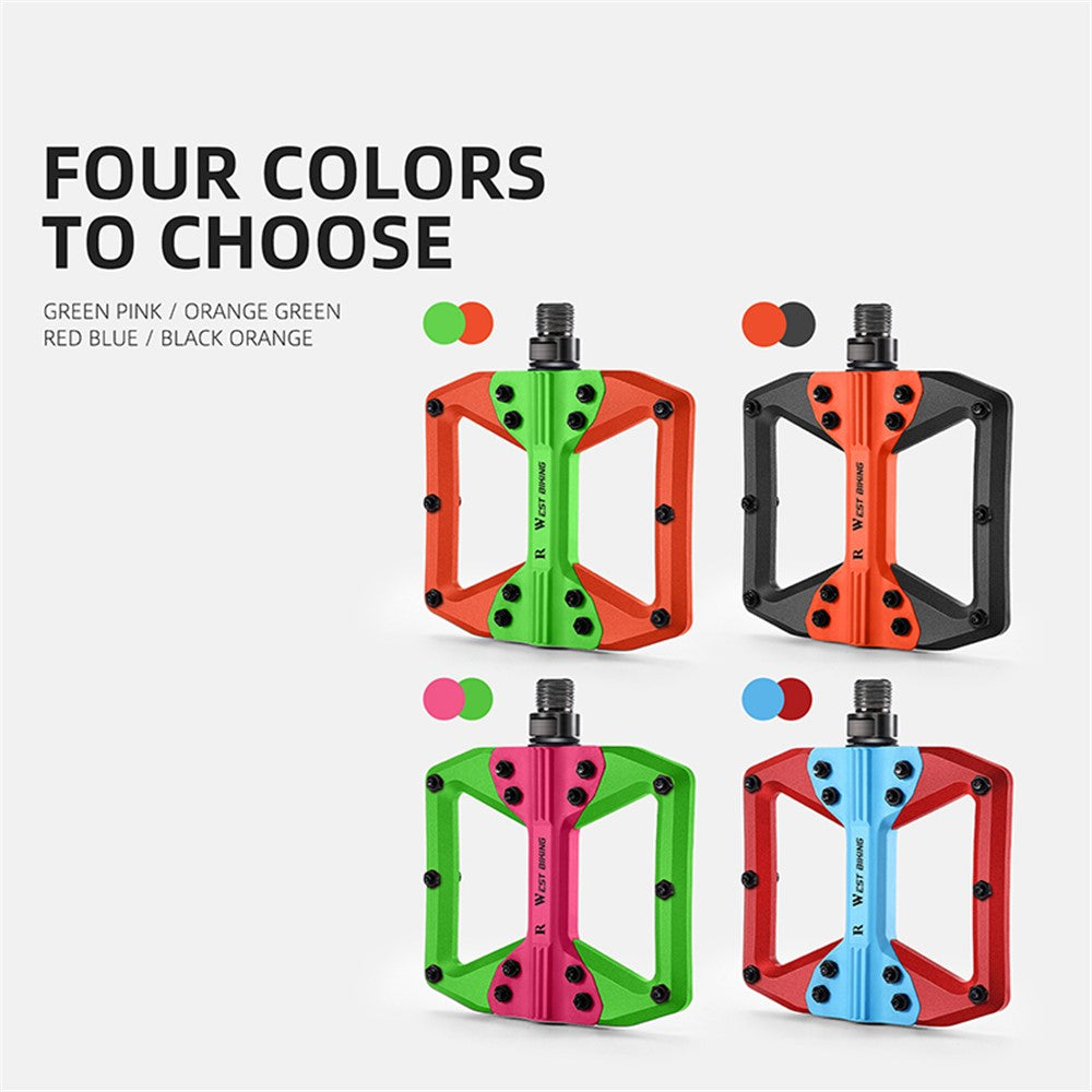 WEST BIKING YP0802099 MTB Pedals Mountain Bike Pedals Lightweight Nylon Bicycle Platform Pedals