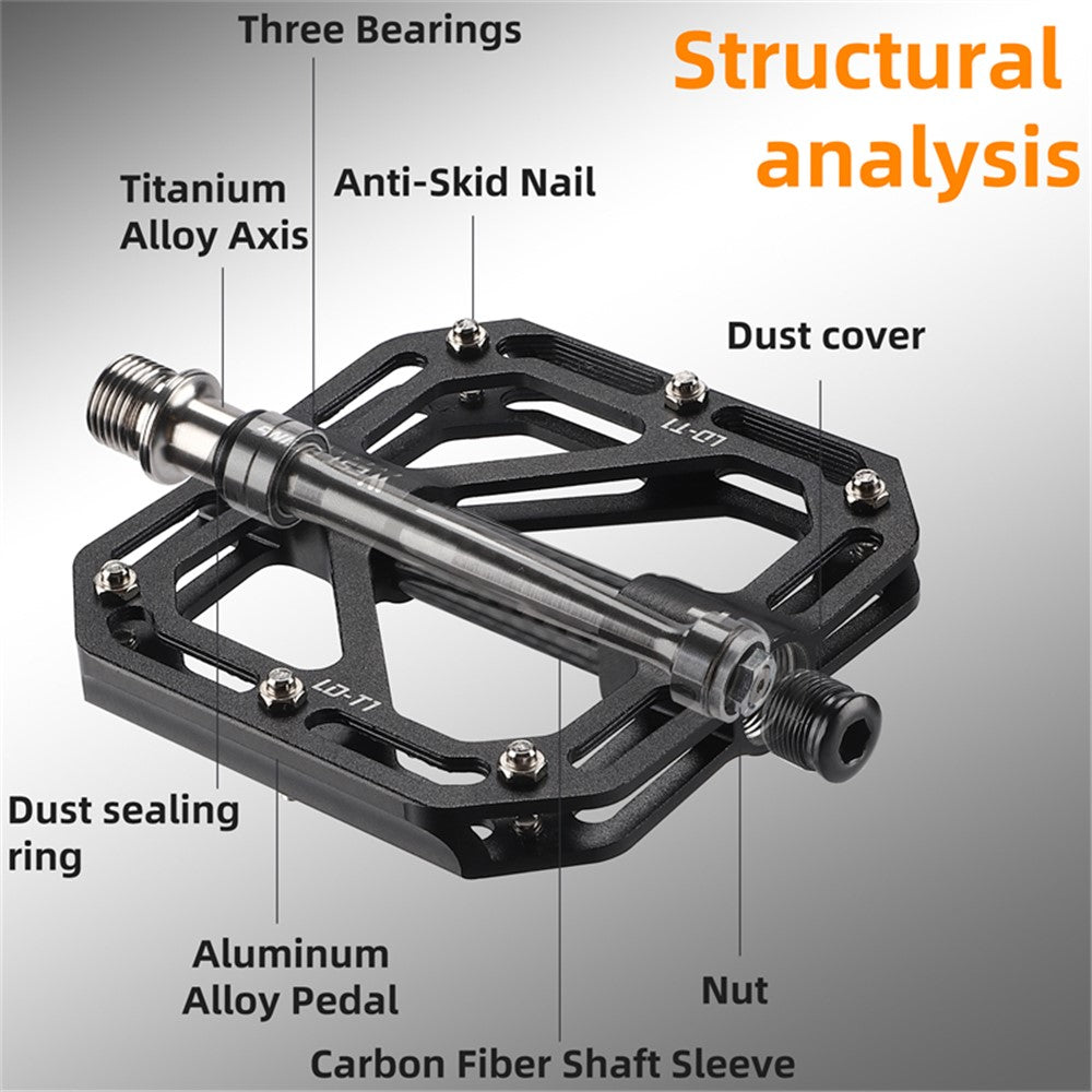 WEST BIKING YP0802110 One Pair Bike Pedals Ultra-light Aluminum Alloy Bicycle Pedal Plate