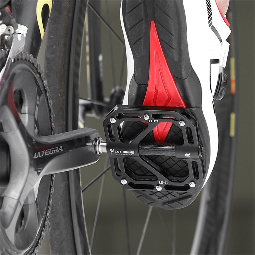 WEST BIKING YP0802110 One Pair Bike Pedals Ultra-light Aluminum Alloy Bicycle Pedal Plate