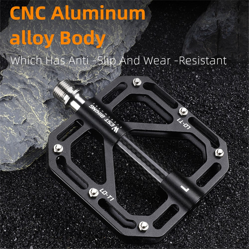 WEST BIKING YP0802110 One Pair Bike Pedals Ultra-light Aluminum Alloy Bicycle Pedal Plate