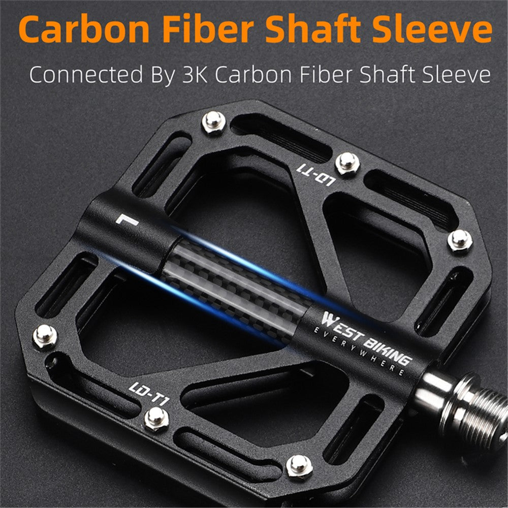 WEST BIKING YP0802110 One Pair Bike Pedals Ultra-light Aluminum Alloy Bicycle Pedal Plate