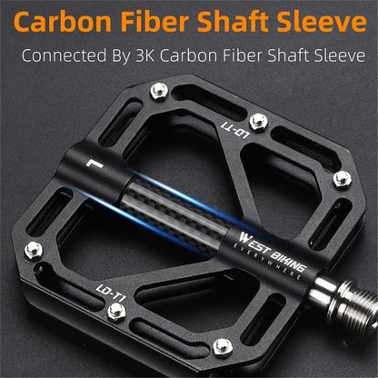 WEST BIKING YP0802110 One Pair Bike Pedals Ultra-light Aluminum Alloy Bicycle Pedal Plate