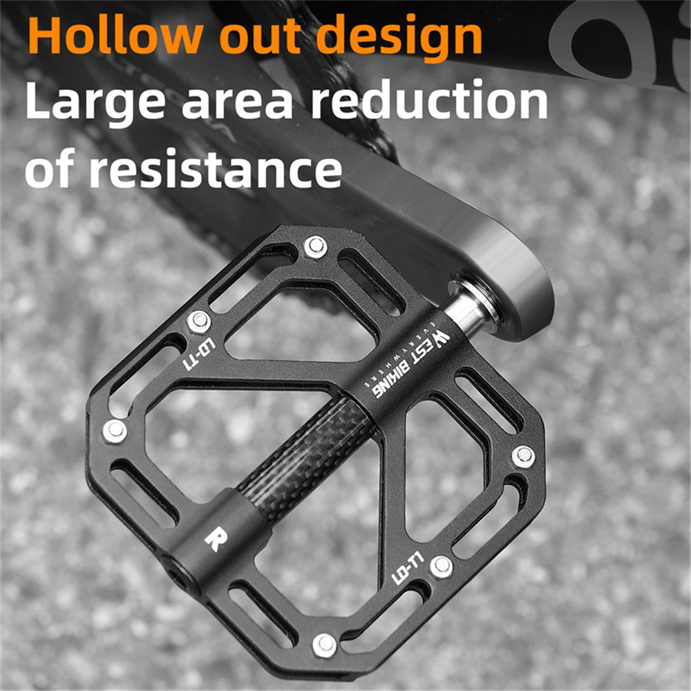 WEST BIKING YP0802110 One Pair Bike Pedals Ultra-light Aluminum Alloy Bicycle Pedal Plate