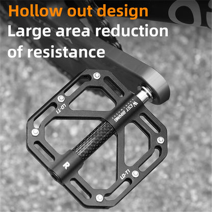 WEST BIKING YP0802110 One Pair Bike Pedals Ultra-light Aluminum Alloy Bicycle Pedal Plate