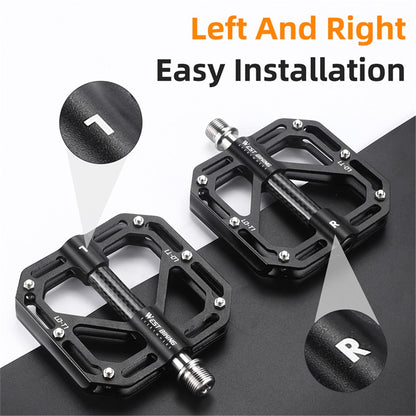 WEST BIKING YP0802110 One Pair Bike Pedals Ultra-light Aluminum Alloy Bicycle Pedal Plate