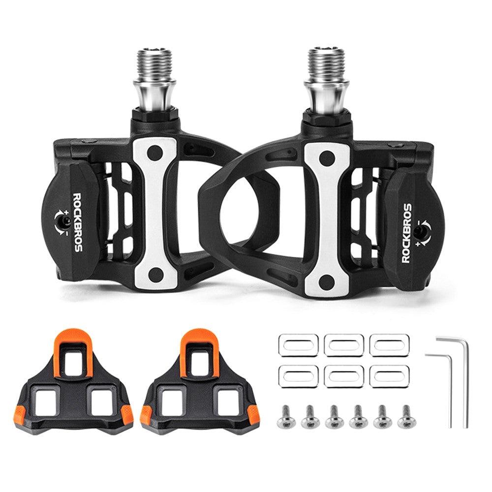 ROCKBROS P601S Road Bike Self-Locking Pedals Carbon Fiber Bearing SPD Titanium Axle Cycling Pedals