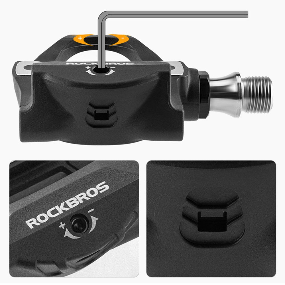 ROCKBROS P601S Road Bike Self-Locking Pedals Carbon Fiber Bearing SPD Titanium Axle Cycling Pedals