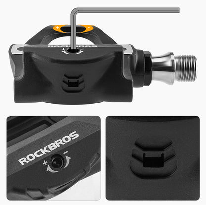 ROCKBROS P601S Road Bike Self-Locking Pedals Carbon Fiber Bearing SPD Titanium Axle Cycling Pedals