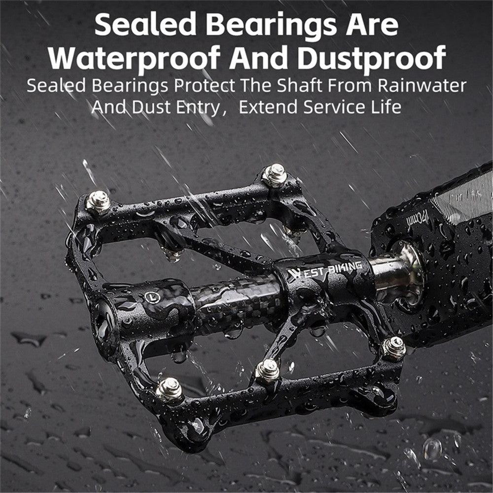 WEST BIKING YP0802114 1 Pair Bicycle Anti-slip Widen Pedals Aluminum Alloy Bike Cycling Pedals