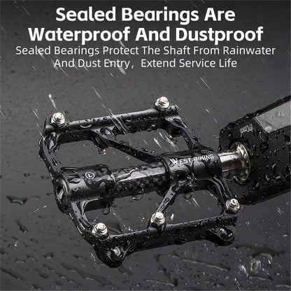 WEST BIKING YP0802114 1 Pair Bicycle Anti-slip Widen Pedals Aluminum Alloy Bike Cycling Pedals