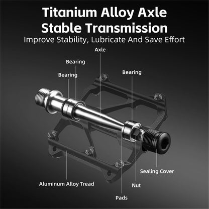 WEST BIKING YP0802114 1 Pair Bicycle Anti-slip Widen Pedals Aluminum Alloy Bike Cycling Pedals