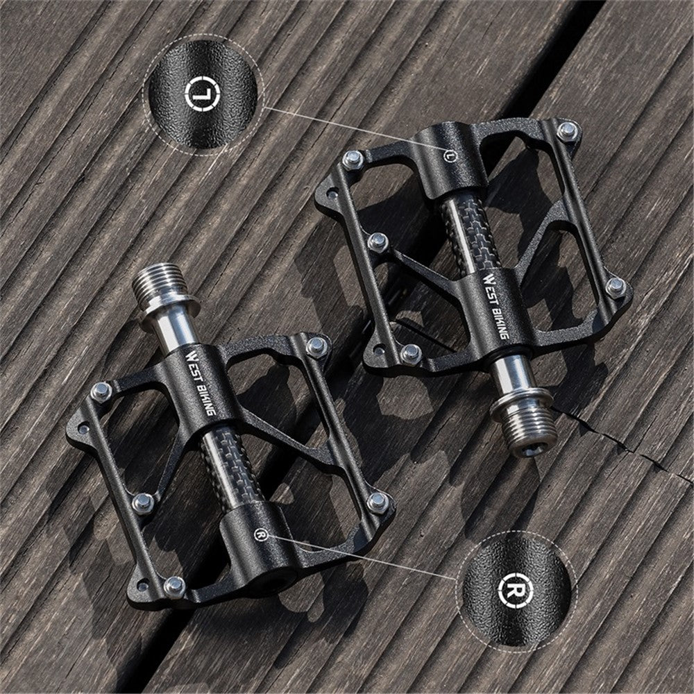 WEST BIKING YP0802114 1 Pair Bicycle Anti-slip Widen Pedals Aluminum Alloy Bike Cycling Pedals