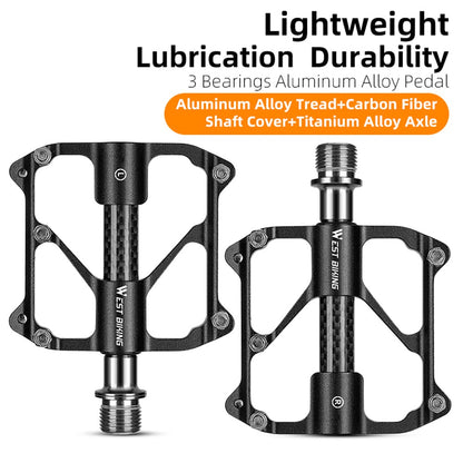 WEST BIKING YP0802114 1 Pair Bicycle Anti-slip Widen Pedals Aluminum Alloy Bike Cycling Pedals