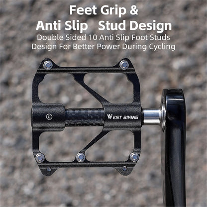 WEST BIKING YP0802114 1 Pair Bicycle Anti-slip Widen Pedals Aluminum Alloy Bike Cycling Pedals