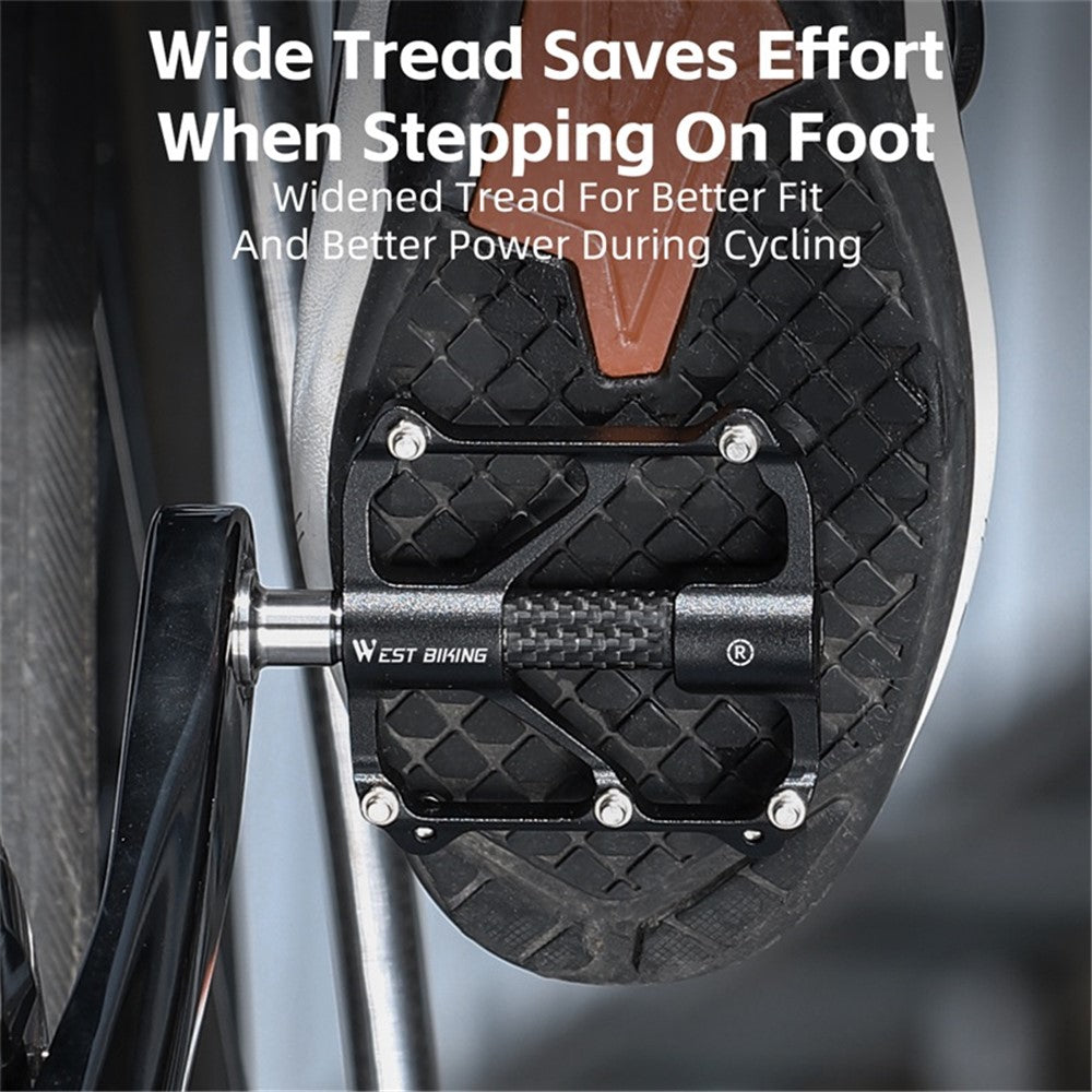 WEST BIKING YP0802114 1 Pair Bicycle Anti-slip Widen Pedals Aluminum Alloy Bike Cycling Pedals