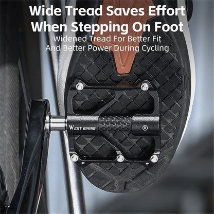 WEST BIKING YP0802114 1 Pair Bicycle Anti-slip Widen Pedals Aluminum Alloy Bike Cycling Pedals