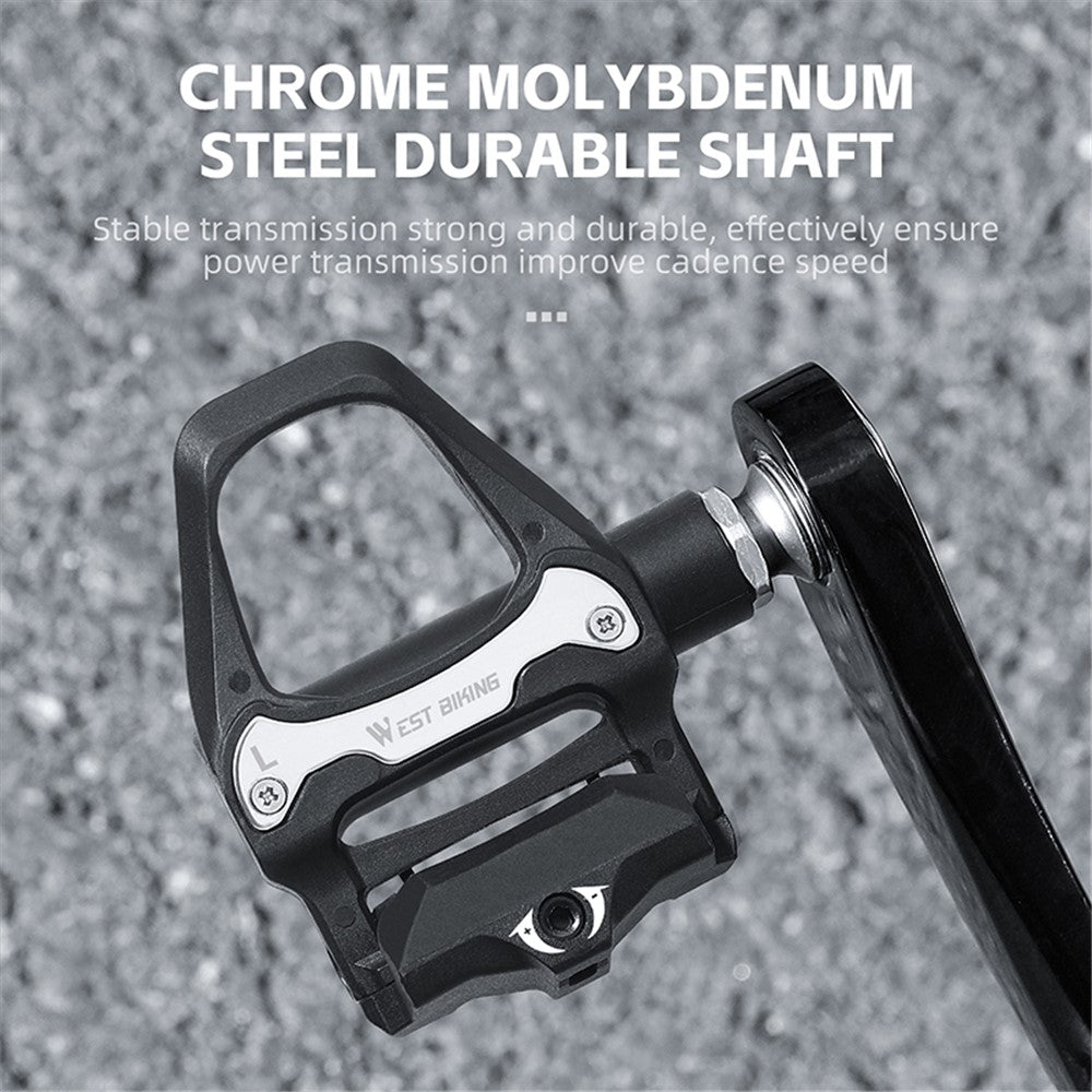 WEST BIKING YP0802116 1 Pair Chrome Molybdenum Steel Self-locking Bicycle Pedals with SPD Cleats