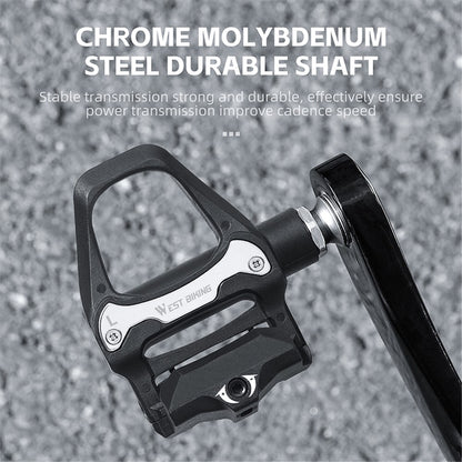 WEST BIKING YP0802116 1 Pair Chrome Molybdenum Steel Self-locking Bicycle Pedals with SPD Cleats