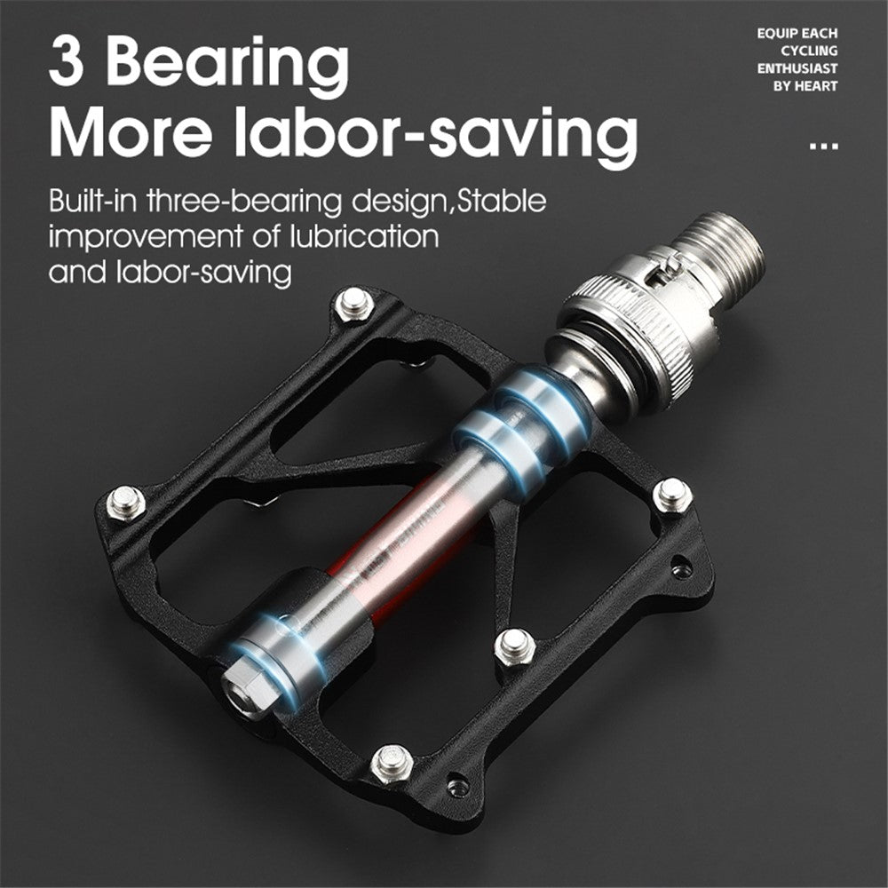 WEST BIKING YP0802118 1 Pair Bike Pedals 3-Bearing Aluminum Alloy MTB Bicycle Pedals