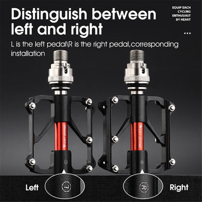 WEST BIKING YP0802118 1 Pair Bike Pedals 3-Bearing Aluminum Alloy MTB Bicycle Pedals