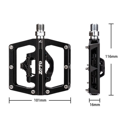 ZTTO STPD15 1 Pair Bicycle Anti-slip Pedals Aluminum Alloy Bike Cycling SPD Flat Pedals with Cleats