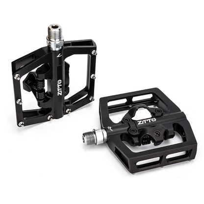 ZTTO STPD15 1 Pair Bicycle Anti-slip Pedals Aluminum Alloy Bike Cycling SPD Flat Pedals with Cleats