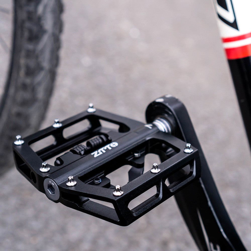 ZTTO STPD15 1 Pair Bicycle Anti-slip Pedals Aluminum Alloy Bike Cycling SPD Flat Pedals with Cleats
