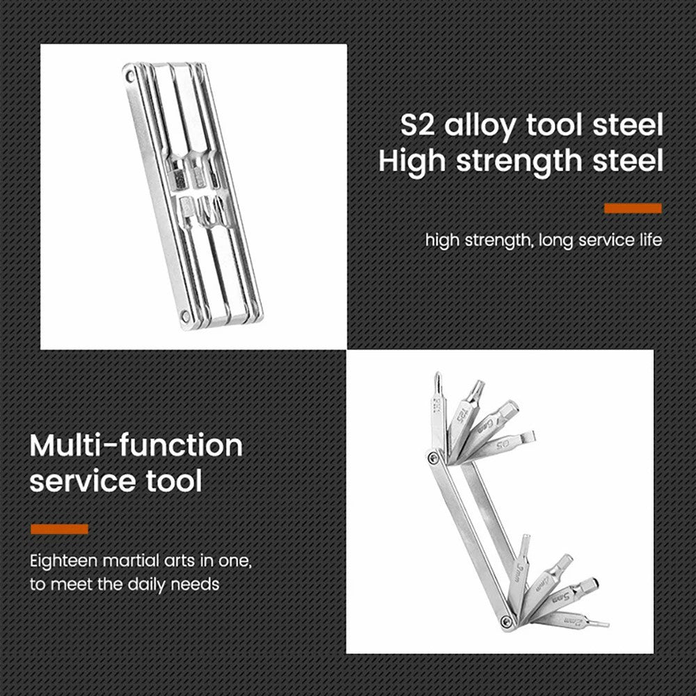 BENGGUO BG-9897 MTB Bike Repair Kits 8 In 1 Multi-Function Bike Tools Foldable Maintenance Wrench