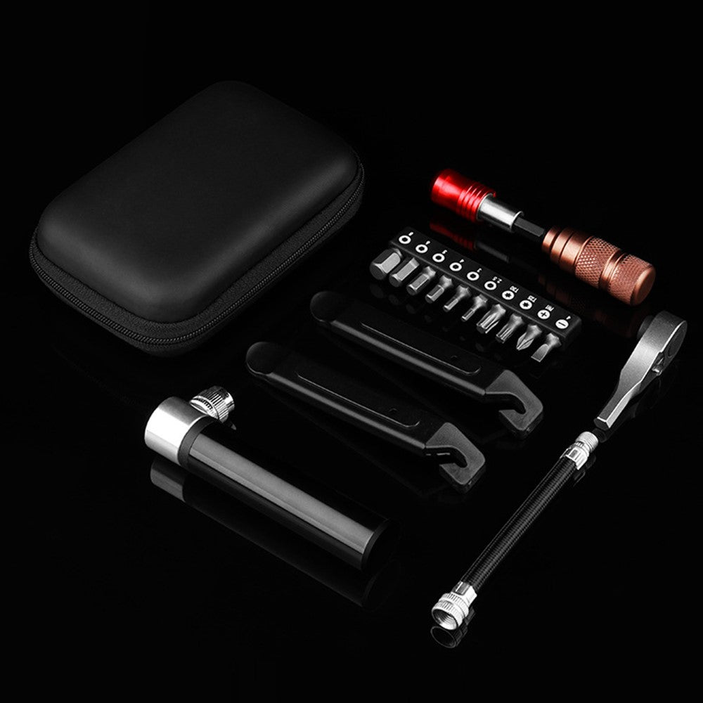 BENGGUO BG-0789 Bike Repair Tools Kits with Tire Patch+Mini Ratchet Wrench+Mini Air Inflator
