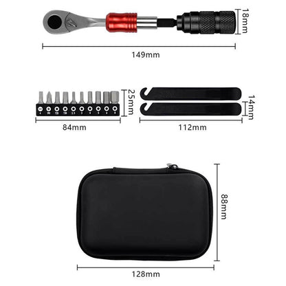 ENLEE E22904 Outdoor Cycling Ratchet Wrench Tool Kit Set for Bicycle Repair with Storage Bag