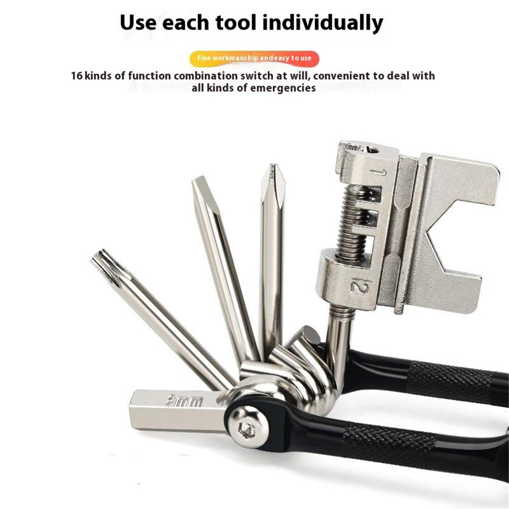 RIDERACE RR9516BK Multifunction Bicycle Maintenance Tool Kit Cutter Screwdriver Bike Repair Tools Set