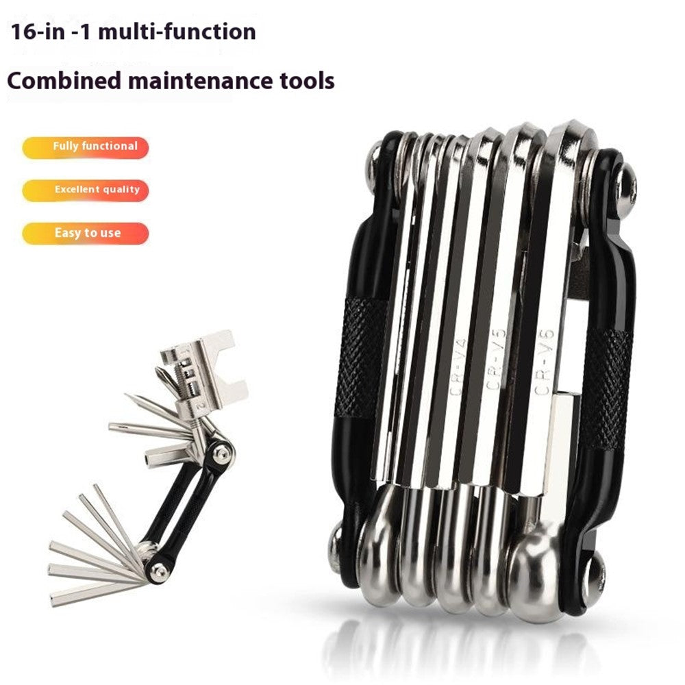 RIDERACE RR9516BK Multifunction Bicycle Maintenance Tool Kit Cutter Screwdriver Bike Repair Tools Set