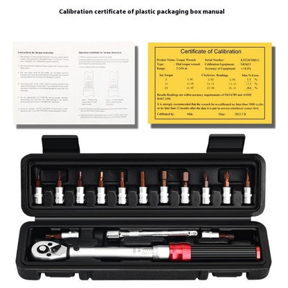 RIDERACE RR9512 1 / 4 Inch Drive Click Torque Wrench Set Bike 2-24Nm Adjustable Preset Torque Wrench Kit