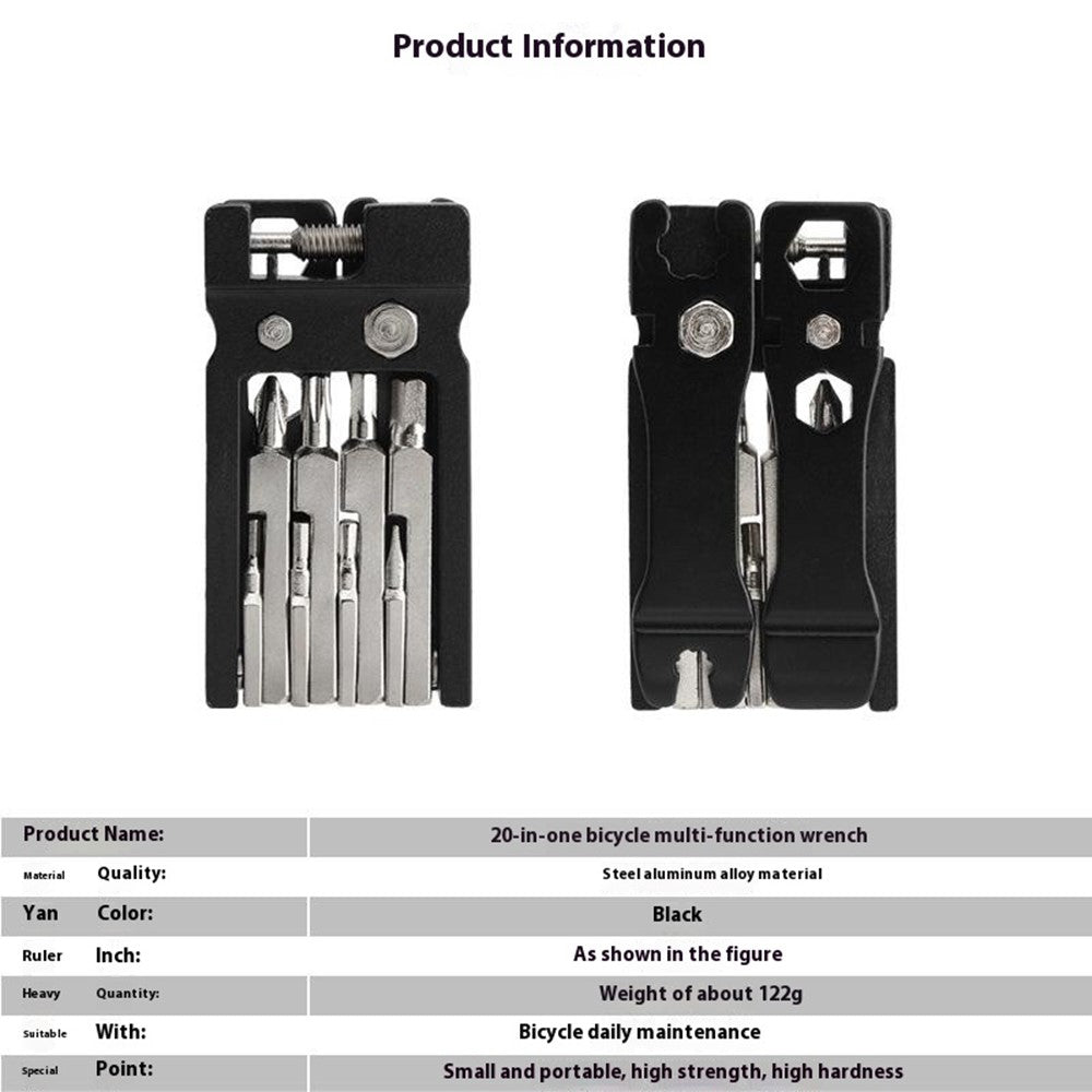 RIDERACE RR9350 Bicycle Tool Kit Compact Size 20 in 1 Bike Repair Tools Set