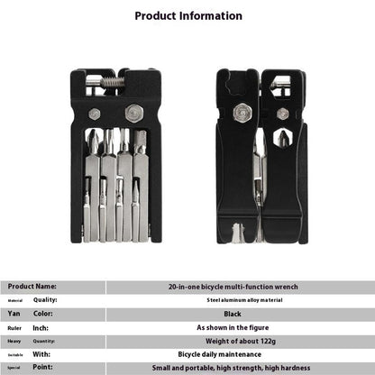 RIDERACE RR9350 Bicycle Tool Kit Compact Size 20 in 1 Bike Repair Tools Set