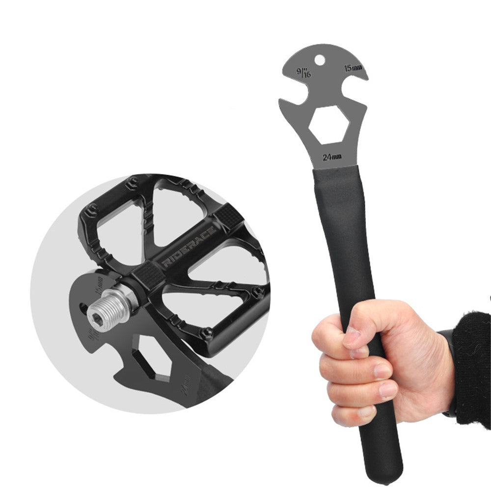 RIDERACE RR9369 High Carbon Steel Long Handle Bicycle Pedal Removal Wrench Bike Repair Tool