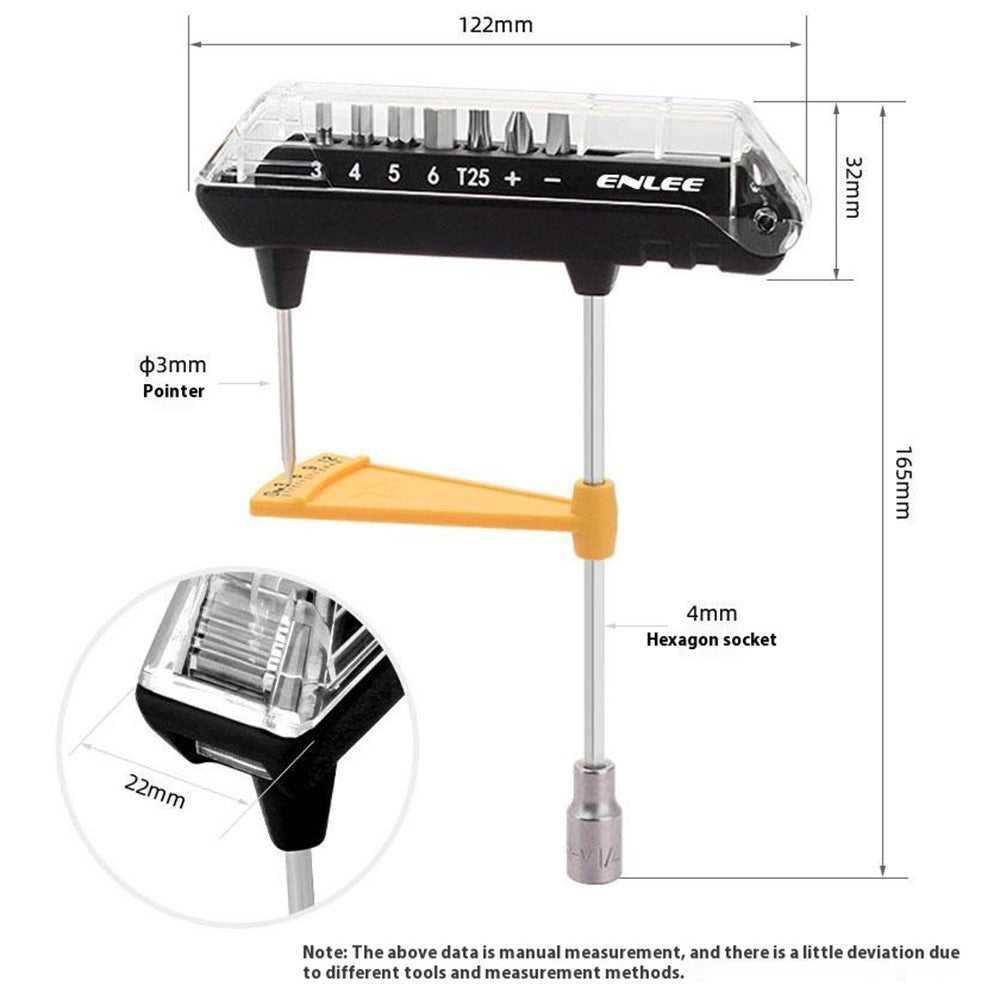 ENLEE TL-12 S2 Alloy Steel Bike Torque Wrench Screwdriver Bit Set Bicycle Repair Tool Kit
