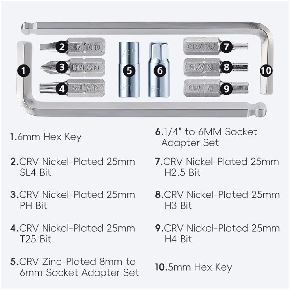 WEST BIKING YP0719446 10 In 1 Portable Bicycle Repair Tool Multifunction Combination Wrench