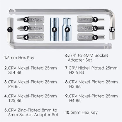 WEST BIKING YP0719446 10 In 1 Portable Bicycle Repair Tool Multifunction Combination Wrench