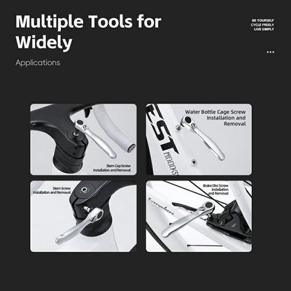 WEST BIKING 0719452B0000 Bike Repair Tool Kit Multifunctional Hex Key CO2 Inflator Valve Set for Bicycle Maintenance