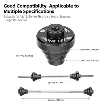 WEST BIKING YP0719470 For 12 / 15 / 20mm Thru Axle Hubs Bicycle Truing Stand Adapter Metal Conversion Tool