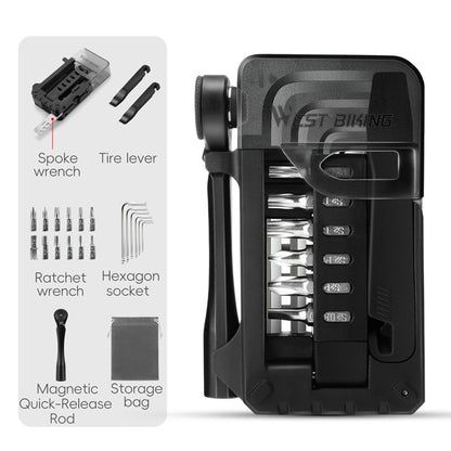 WEST BIKING YP0719453 Portable Bicycle Ratchet Wrench Set Multifunctional Bike Repair Tool Kit