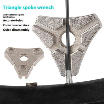 103409-1 Bicycle Spoke Wrench 6 Sizes Triangular Carbon Steel Bike Wheel Truing Repair Tool