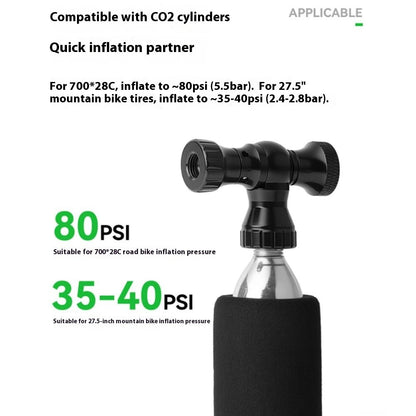 ROCKBROS CO2 Inflator Head for Bike Tires Quick Inflation Presta and Schrader Valve Adapter, 420003 TG-C8006 420003001