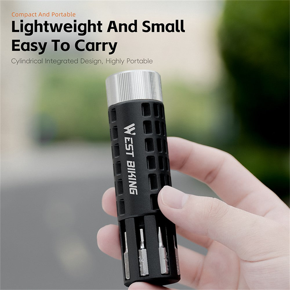 WEST BIKING YP0719484 Portable Bike Repair Tool Kit Mini Ratchet Wrench Set Vacuum Tire Patch Kit for Bicycle  /  E-Bike  /  Motorcycle