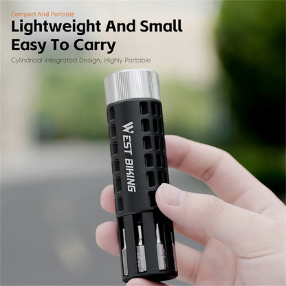WEST BIKING YP0719484 Portable Bike Repair Tool Kit Mini Ratchet Wrench Set Vacuum Tire Patch Kit for Bicycle  /  E-Bike  /  Motorcycle