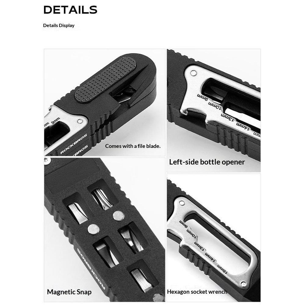 ROCKBROS 430002001 Multifunctional Tire Lever Bicycle Repair Tool Ratchet Wrench for Mountain Road Bike