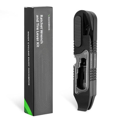 ROCKBROS 430002001 Multifunctional Tire Lever Bicycle Repair Tool Ratchet Wrench for Mountain Road Bike